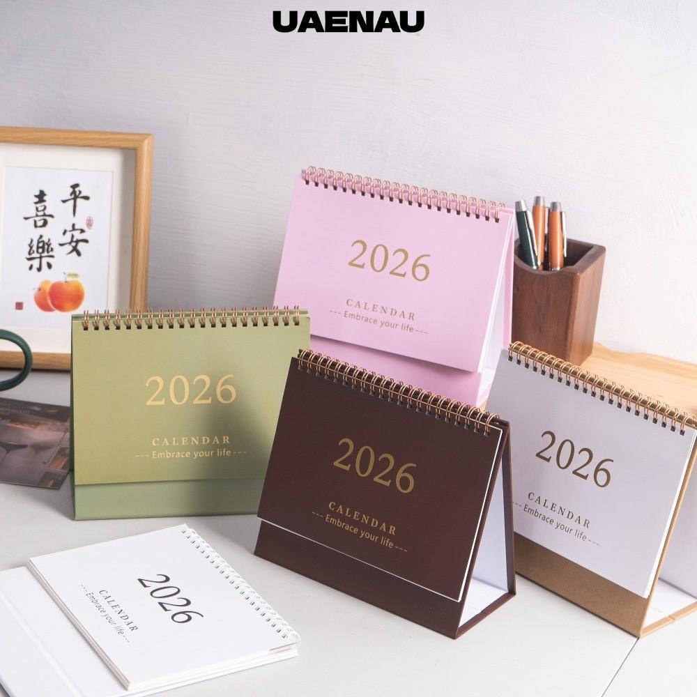 ยูเอเน่ ปฏิทินตั้ง, พับยืน 2026 ปฏิทินตั้งโต๊ะตั้งโต๊ะ, เขียนได้ บันทึก นักวางแผนวิชาการแบบพกพา ตกแต่งโต๊ะ
