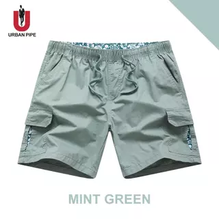 URBAN PIPE กางเกงทำงานผู้ชาย การพิมพ์ซับใน 6 กระเป๋าเหนือเข่า 28-34 Lining Printing 6 Pocket Cargo Shorts 5218