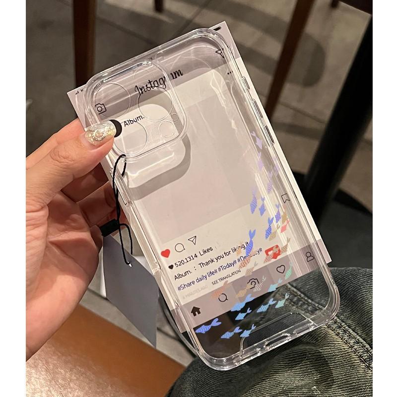 เคสไอโฟน เคส iPhone 17/16/15/14/13/12/11/XS/XR/X/Pro Max ลายฝูงปลาแฟนตาซี ดีไซน์โรแมนติก + กันกระแทกพรีเมียม