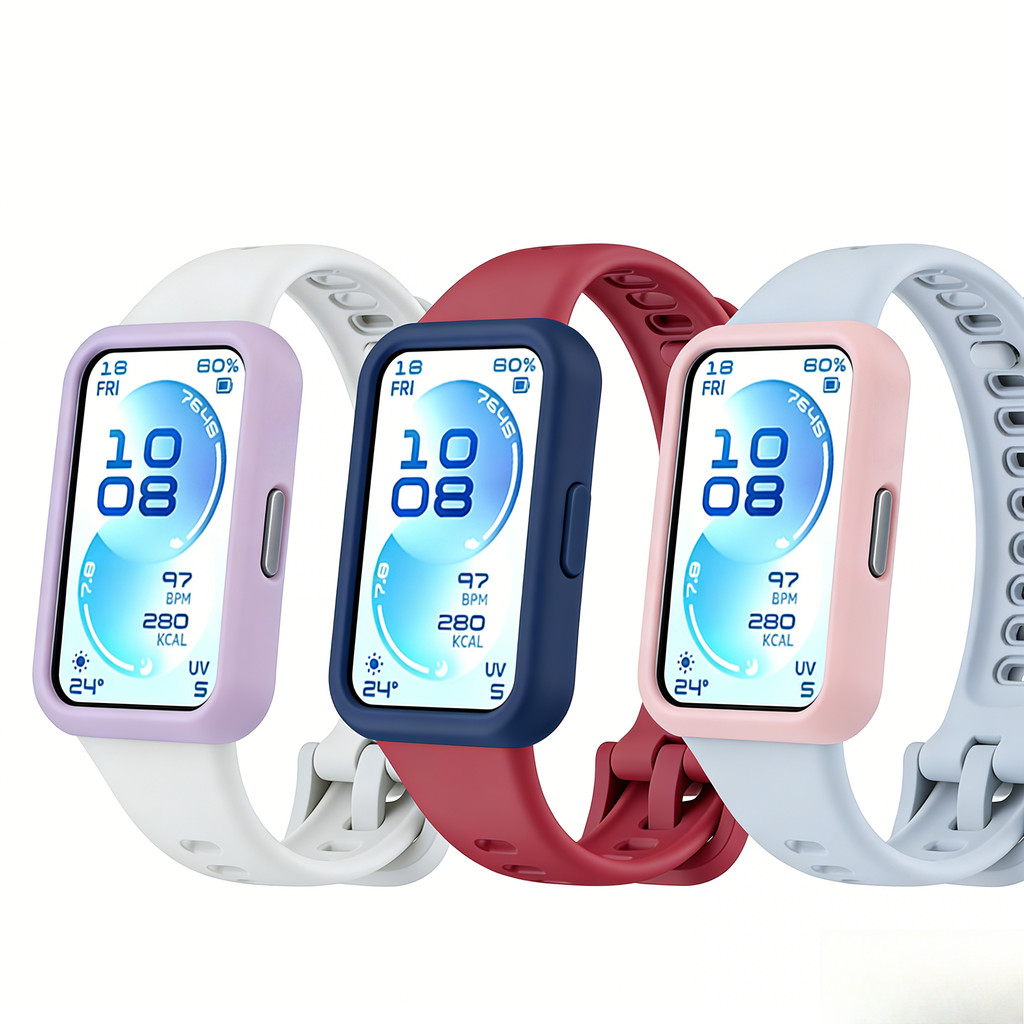 สายซิลิโคนพร้อมเคสสำหรับ Huawei Watch Band 11 สายรัดข้อมือสำรองพร้อมฝาครอบป้องกัน TPU สำหรับ Huawei Band 11 Pro อุปกรณ์เสริมสายรัดข้อมือ