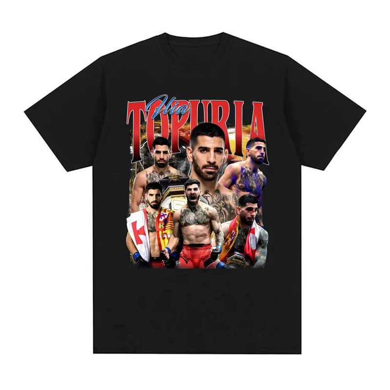 เสื้อยืดวินเทจ Ilia Topuria El Matador Merch เสื้อผ้าผู้ชาย แฟชั่นกอธิค เสื้อยืดโอเวอร์ไซส์ ผู้ชาย ผ