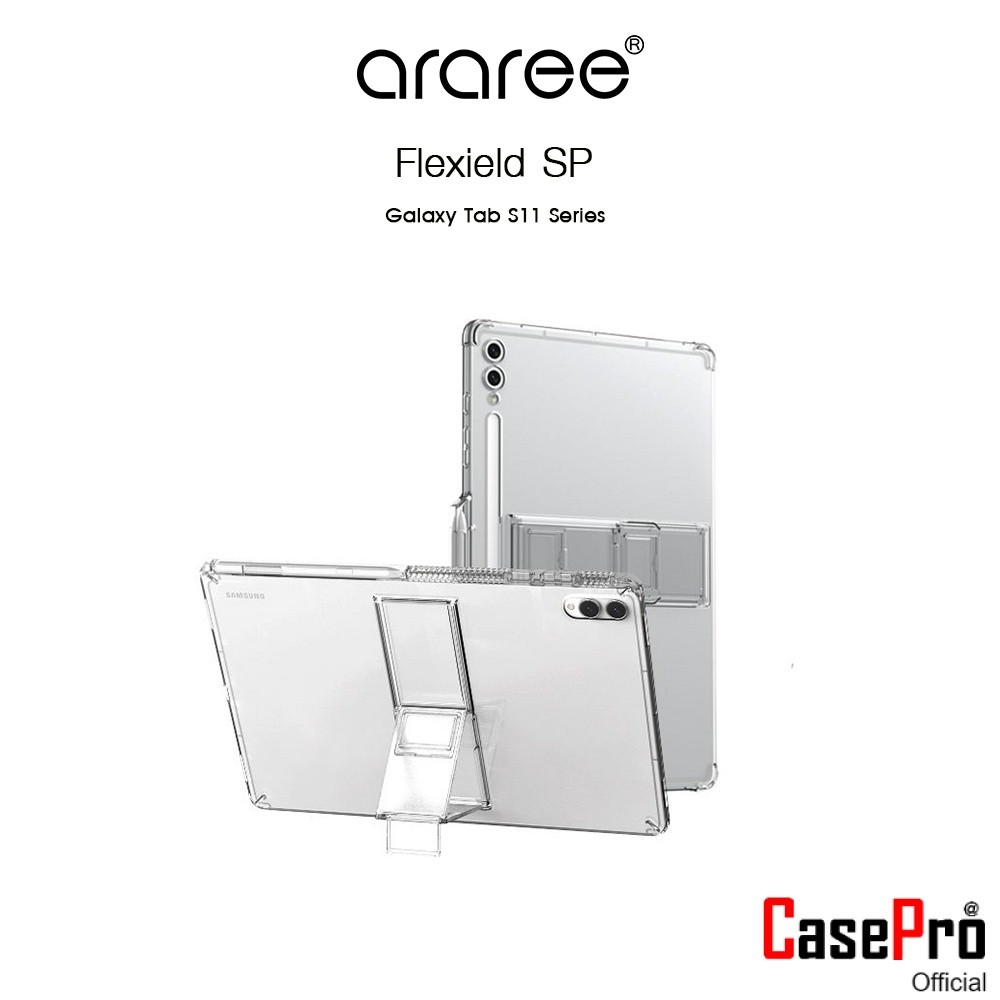 ARAREE Flexield SP เคสใสกันกระแกกพร้อมขาตั้งเกรดพรีเมี่ยมจากเกาหลี สำหรับ Galaxy Tab S11/S11 Ultra (New)