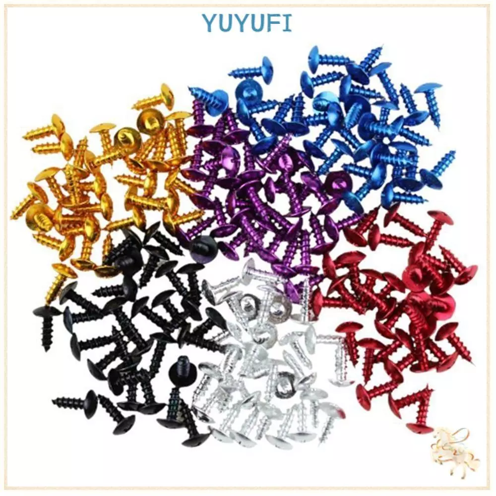 YUYUFI 30 ชิ้นสกรูแตะตัวเอง, M5x16 อลูมิเนียมอัลลอยด์ตกแต่ง Bolt ชุด, อัพเกรดอุปกรณ์เสริม Universal สีสันรถจักรยานยนต์สกรูสําหรับรถมอเตอร์ไซด์/จักรยาน