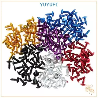 YUYUFI 30 ชิ้นสกรูแตะตัวเอง, M5x16 อลูมิเนียมอัลลอยด์ตกแต่ง Bolt ชุด, อัพเกรดอุปกรณ์เสริม Universal สีสันรถจักรยานยนต์สกรูสําหรับรถมอเตอร์ไซด์/จักรยาน