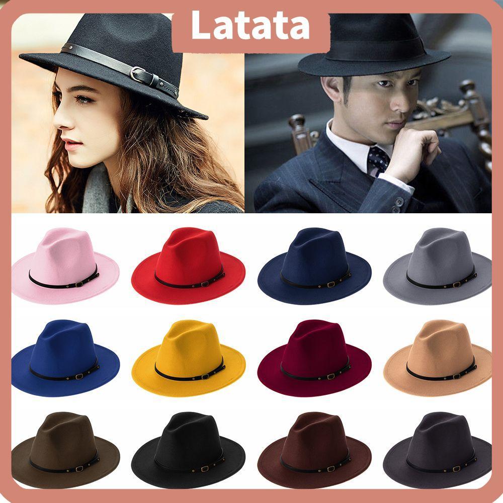 LATATA Outback Hat Fashion with Belt Buckle Autumn Winter Cowboy Hat