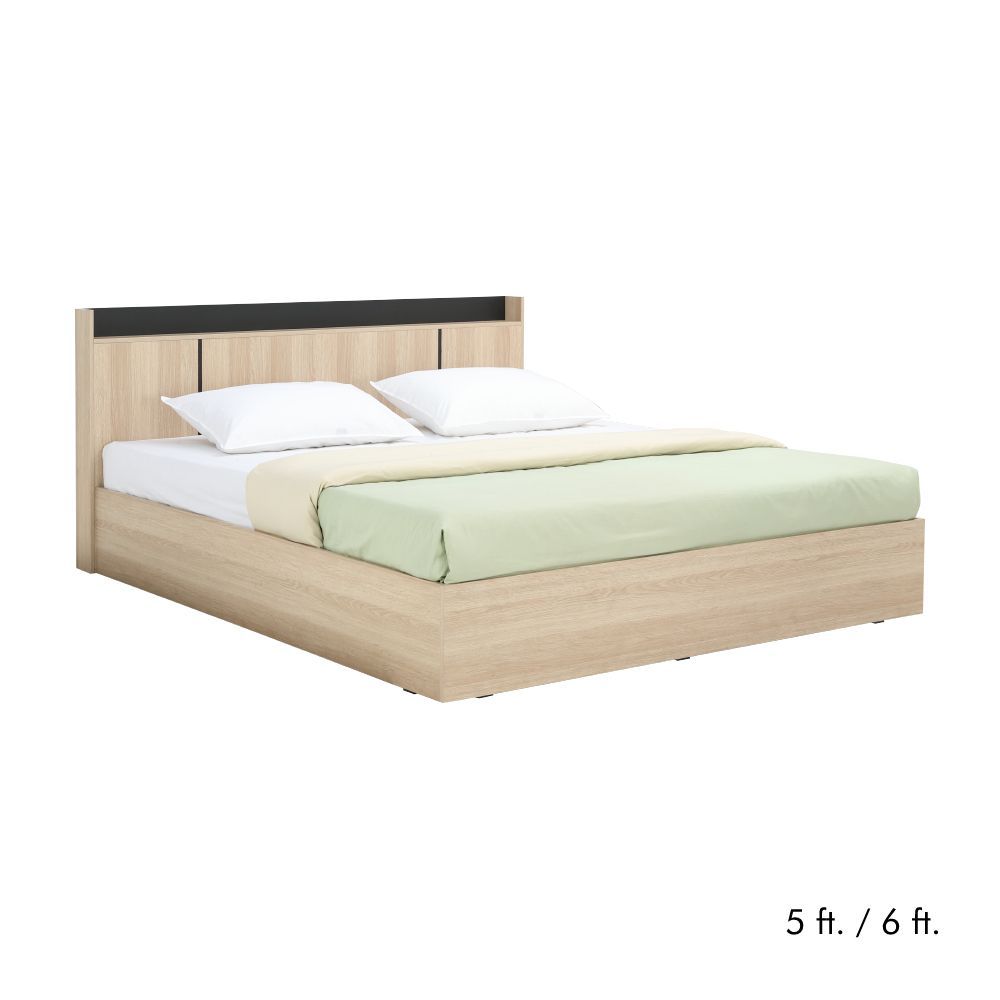 INDEX LIVING MALL เตียงนอน รุ่นแชมป์ - สีไลท์ วู้ด/ดำ