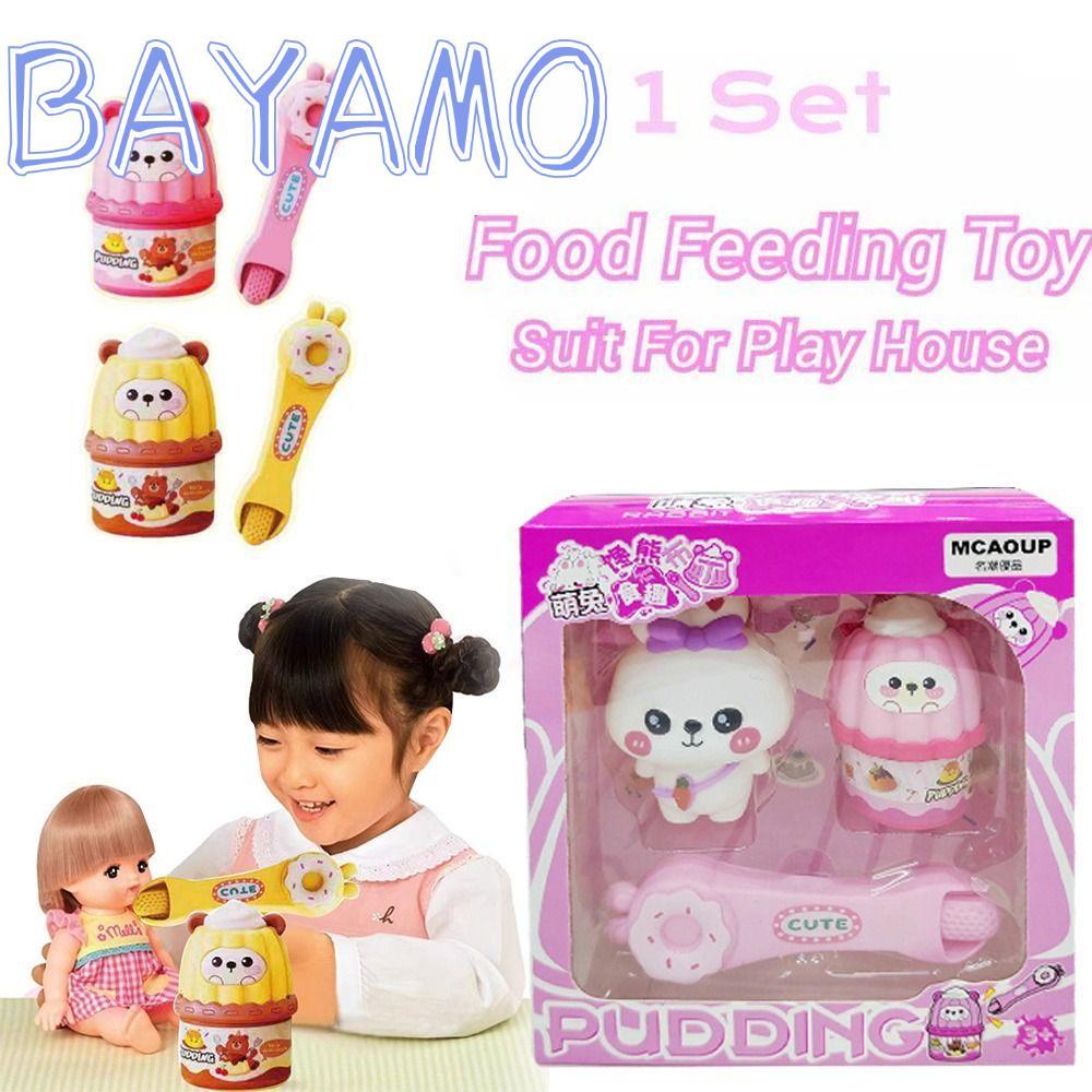 BAYAMO Feeding Rabbit Toy, Interactive Play Strawberry Jelly Pudding Food Feeding Toy, Simulation Ja