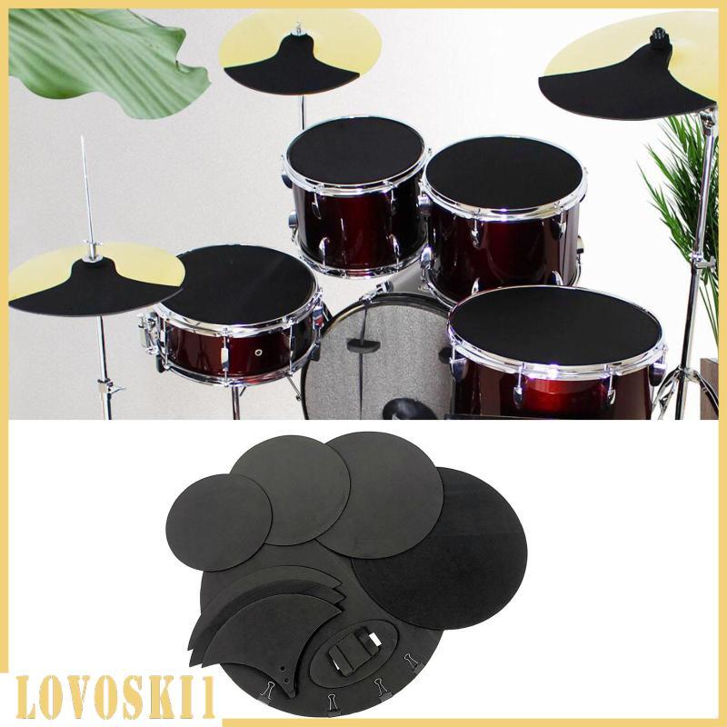 [Lovoski1] Drum Practice Pad Set Mute Damper Pads ยางกลอง Pad กลอง Mute แหวน Cymbals Dampeners สําหร