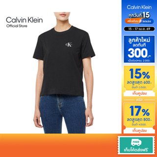 CALVIN KLEIN เสื้อยืดคอกลมแขนสั้นผู้หญิง ทรง Regular รุ่น 47…