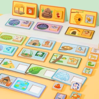 COD ของเล่นแนว Montessori ของเล่น Mix & Match Animal Homes จับคู่สัตว์กับที่อยู่