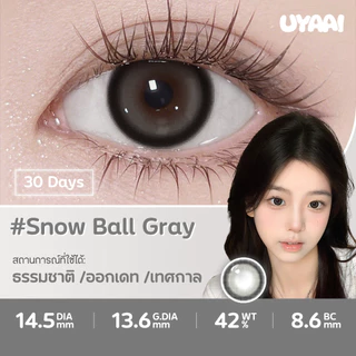 【FDA】UYAAI คอนแทคเลนส์ ซีรี่ส์ Snow Ball14.5MM size L Brown Contact Lens 1 เดือน Gray คอนแทค คอนเทคเลนส์สายตาสั้น