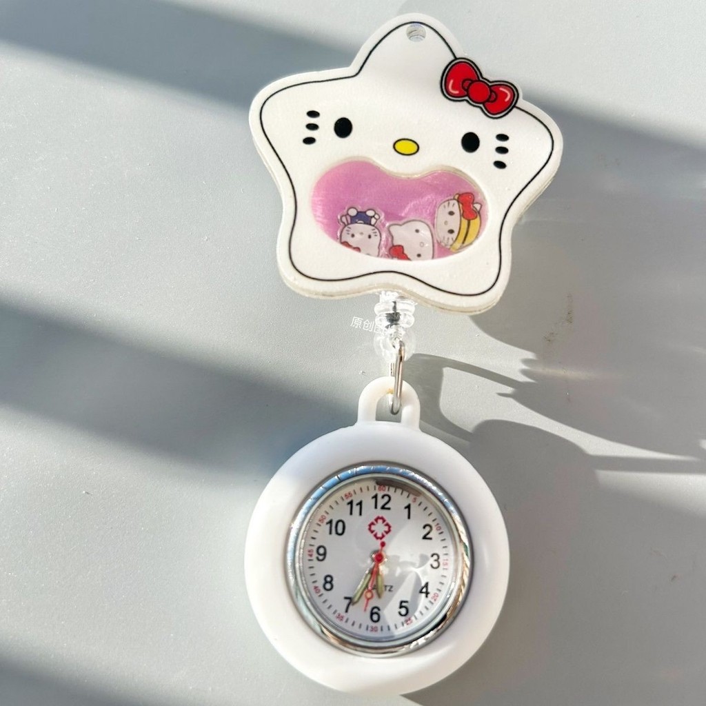HelloKitty Cat Shaker Telescopic Breast นาฬิกา Nurs HelloKitty Cat Shaker Retractable หน้าอกนาฬิกาพย