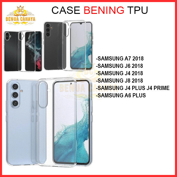 CLEAR TPU CASE SAMSUNG A7 2018 J4 2018 J4 PLUS J4 PRIME J6 2018 J6 PLUS J6 PRIME J8 2018 A6 PLUS S8 
