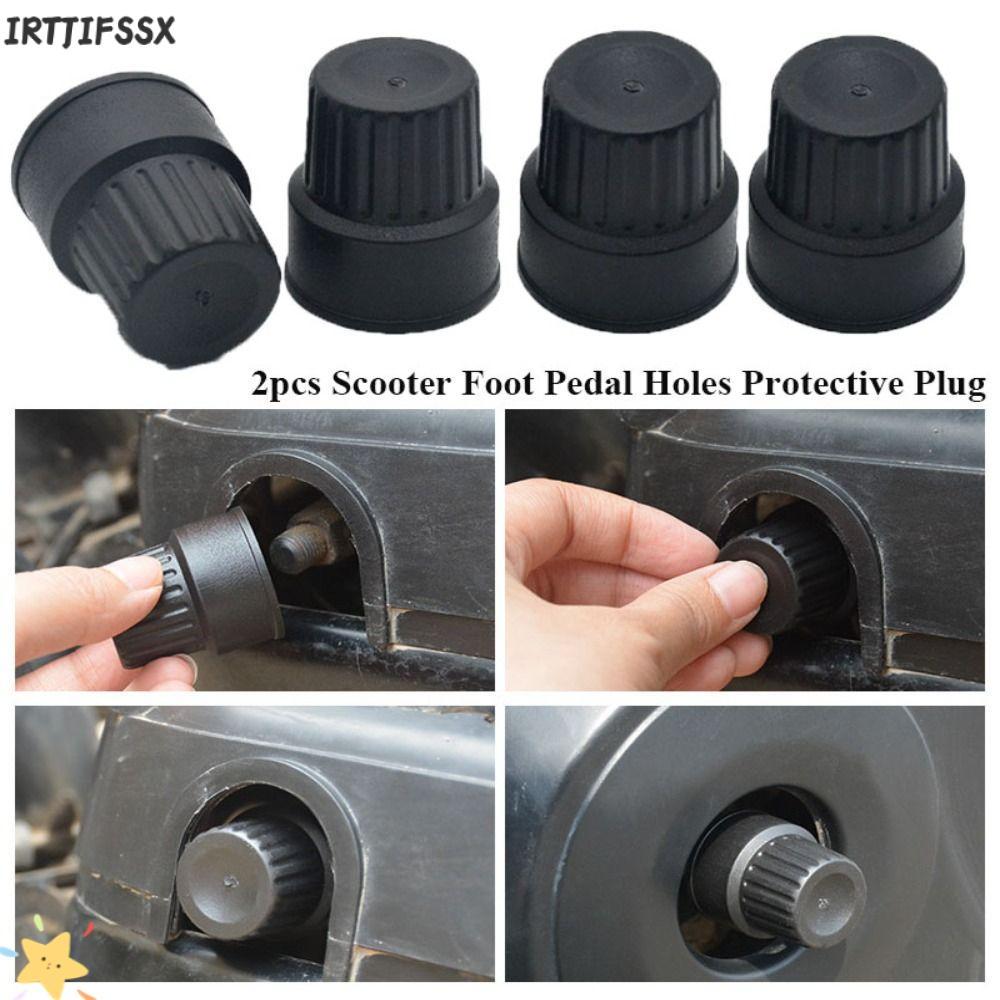 IRTJIFSSX 2ชิ้นสกู๊ตเตอร์ป้องกันปลั๊ก ขนาด 30x25x35 มิลลิเมตร อุปกรณ์เสริมสำหรับเท้าเหยียบที่มีหลุม ใช้งานได้กับจักรยานไฟฟ้า