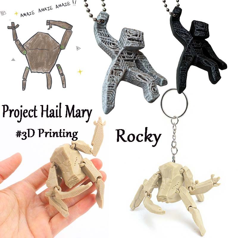 Rocky Keychain Project Hail Mary 3D Printing Ryland Grace Model ของเล่น Pendent