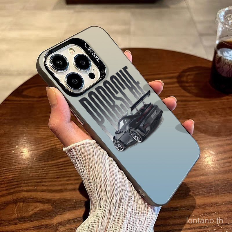 Cool สีดํากีฬารถสร้างสรรค์แฟชั่นป้องกันกรณีเหมาะสําหรับ iPhone 17promax 14promax 16plus 13pro 15 11 12promax 14pro 13 16pro 15promax เคสโทรศัพท์กันกระแทก NBII