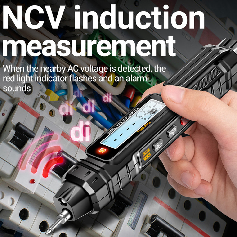 Digital Professional มัลติมิเตอร์ปากกาเครื่องทดสอบ AC/DC แรงดันไฟฟ้า 4000 นับแรงดันไฟฟ้า Multitester Non-Contact Auto Rang Zero Fire Line Detector [rgboutdoor.th]