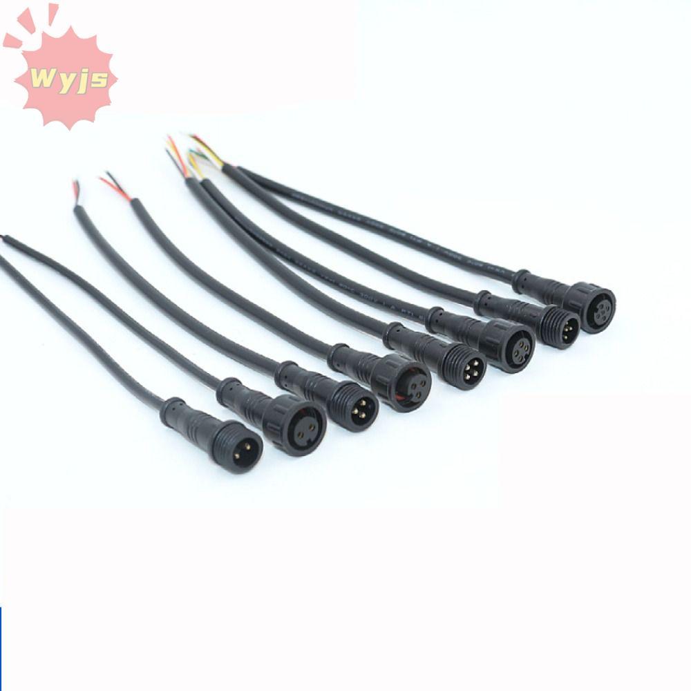 WYJS ชายหญิง LED Connector, 2Pin 3Pin 4Pin IP67 2Pin 3Pin 4Pin แจ็ค, 20 ซม.สีดําสายกันน้ํา LED Conne