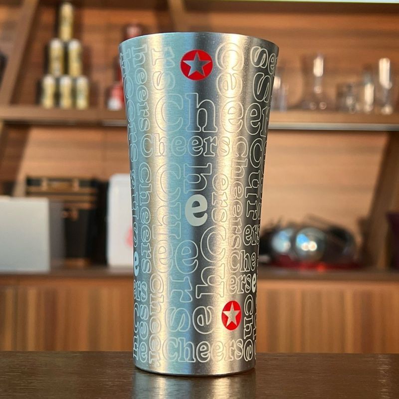 喜力变色杯小蛮腰冰镇手感啤杯冷饮杯低温冷感变色铝杯360ml4.15Helix Color-Chang Cup, Slim Waist, Icy Touch Beer Cup, Cold Drink Cup, Low-Temperature Cold-Sens Color-Chang Alu