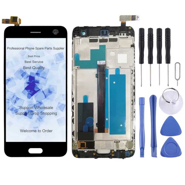 พร้อมส่ง OEM หน้าจอ LCD สําหรับ ZTE Blade V8 BV0800 Digitizer Full Assembly พร้อมกรอบ (สีดํา)