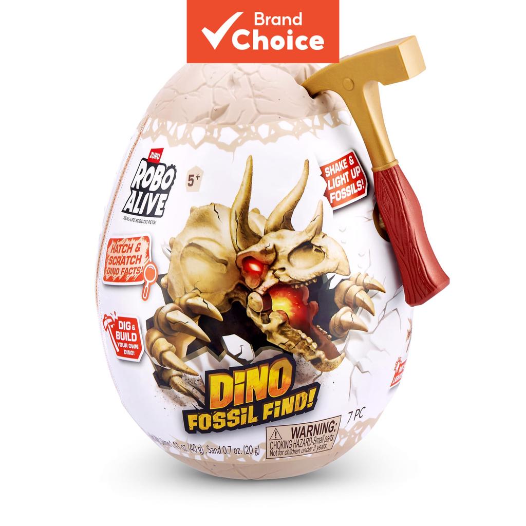 ZURU Robo Alive Mini Dino Fossil Find, Dig & Discover ของเล่นไดโนเสาร์อิเล็กทรอนิกส์, ชุดวิทยาศาสตร์ STEM สําหรับเด็ก 5+, ขายร้อน