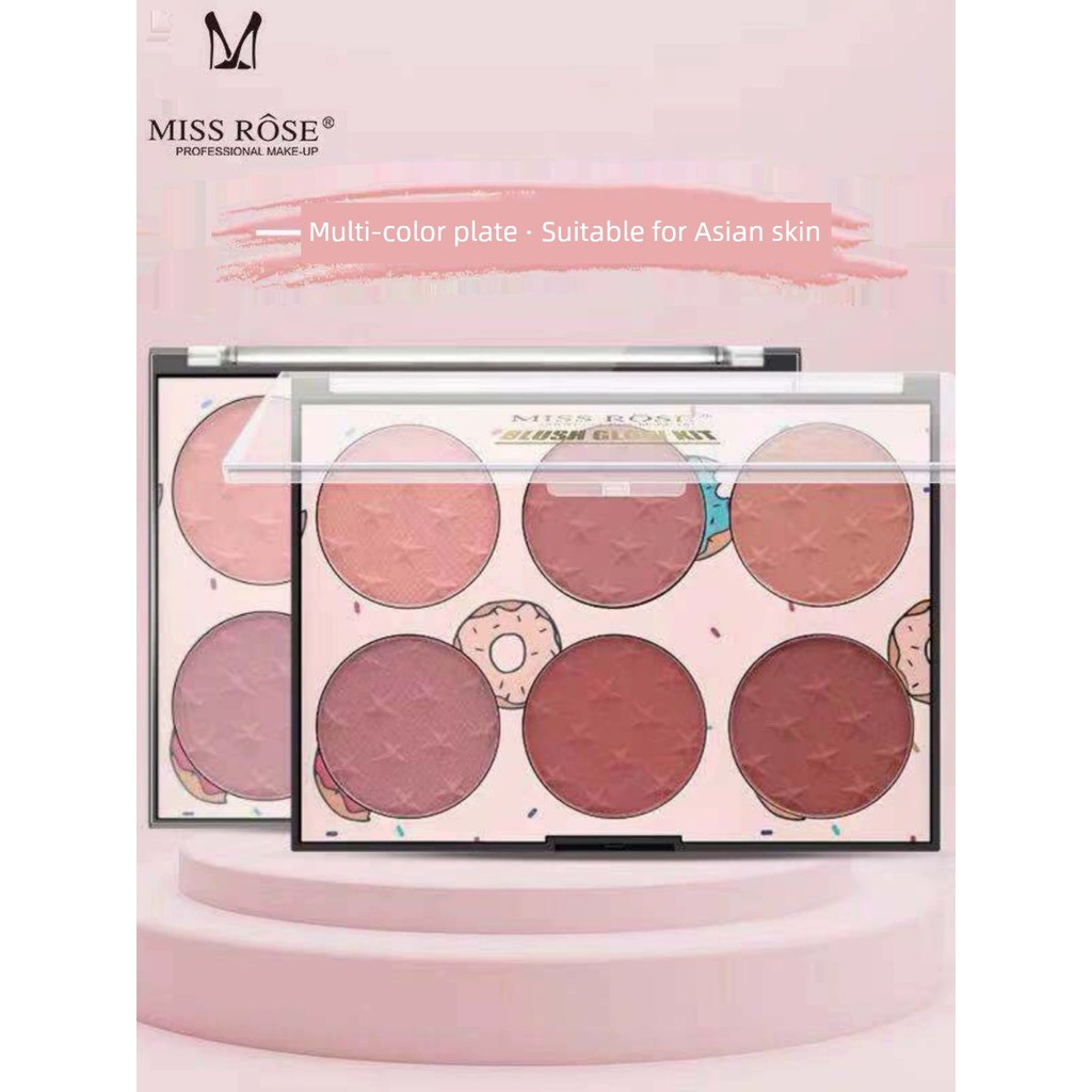 บลัชออน 4u2 บลัชออน Miss rose Six-Color Contouring Palette บลัชออนรวม