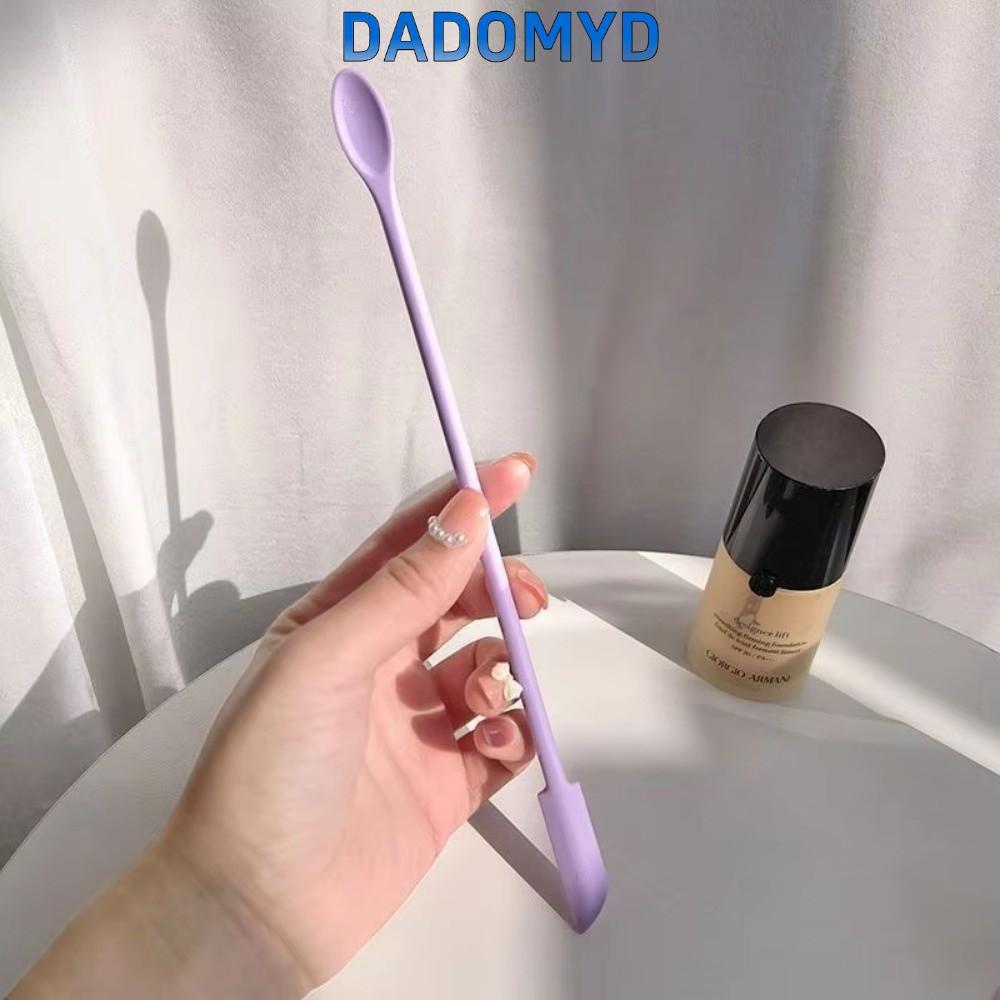 DADOMYD เครื่องขูดซิลิโคน3ชิ้น,มินินุ่มเครื่องสําอางขุดช้อน,แบบพกพายาวสองหัวใบหน้าแปรงแปรงแต่งหน้าชุด