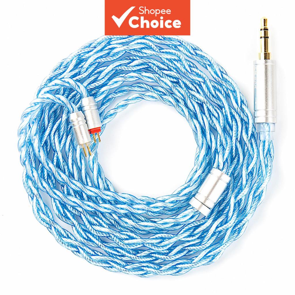 สายหูฟังอัพเกรด KBEAR Palm Thunder IEM 4 เส้น เคลือบเงิน สําหรับ MMCX/QDC HiFi