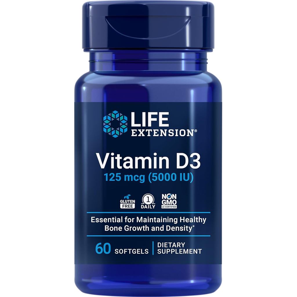 Life Extension DHEA 25mg Hormone Balance & Vitamin D3 5000IU Health - 100 แคปซูล & 60 ซอฟท์เจล