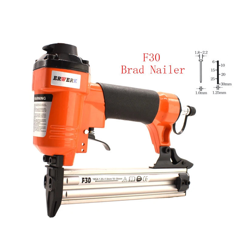 Framing Tacker 18GA Pneumatic Brad Nailer F30 Air Nails Gun สําหรับงานไม้