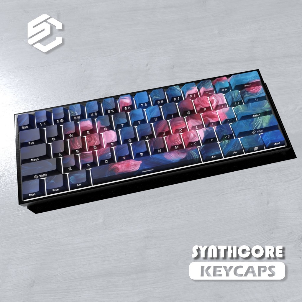 Shimmer Rose Keycap ภาพวาดสีน้ํามันสไตล์แกะสลักด้านข้างโปร่งแสงโรงงานเดิม PBT atk68 Meijia
