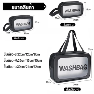 กระเป๋าเครื่องสําอาง pvc ติดซิป โปร่งใส กระเป๋ากันน้ำ กระเป๋าแต่งหน้าแบบใส พกพาสะดวก อเนกประสงค์ มีหลายสีให้เลือก S M L