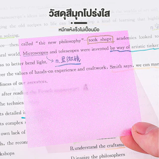 กระดาษโน๊ตกระดาษโพสอิท 4 in 1 วัสดุโปร่งแสงด้าน 240 แผ่น มีกาวในตัว โพสอิทหลากสี พร้อมส่ง