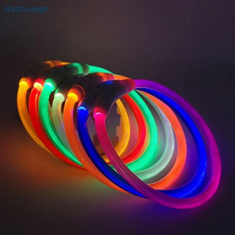 [WvW] ปลอกคอสุนัขไฟ LED ชาร์จ USB สร้อยคอป้องกันการสูญหายส่องสว่างสําหรับสุนัขขนาดกลางขนาดเล็กอุปกรณ