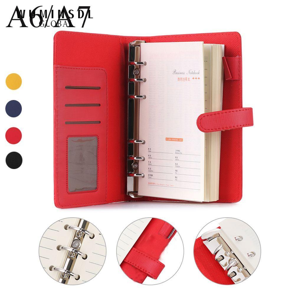 WUMINSDL A6/A7 แฟ้มโฟลเดอร์แหวน Binder อุปกรณ์สํานักงานรีฟิล Journal Card Organizer Notepad