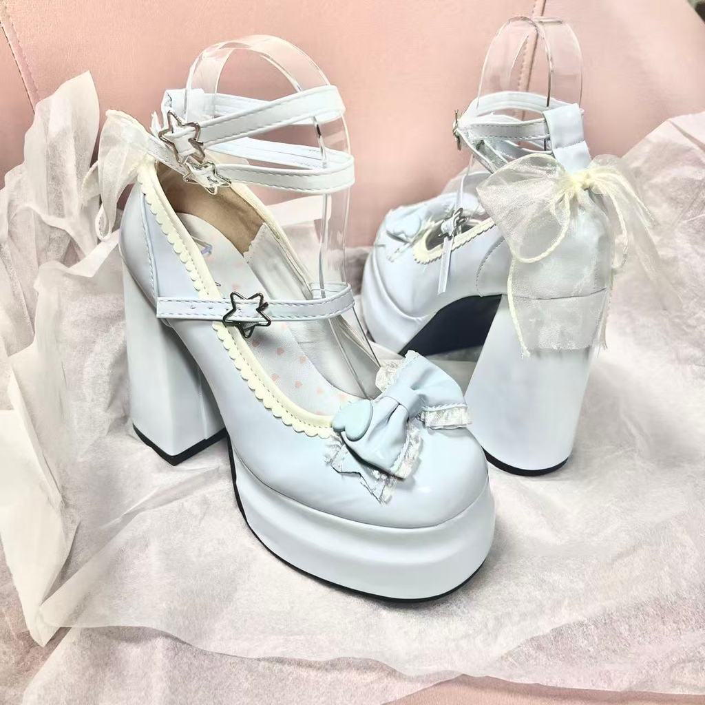 Milk Party 4.0 ~ ขนาดใหญ่ 41-42 Lolita cos รองเท้ารอบ Toe น่ารักนุ่มสาว lo รองเท้า/ลูกปัด 2512.19