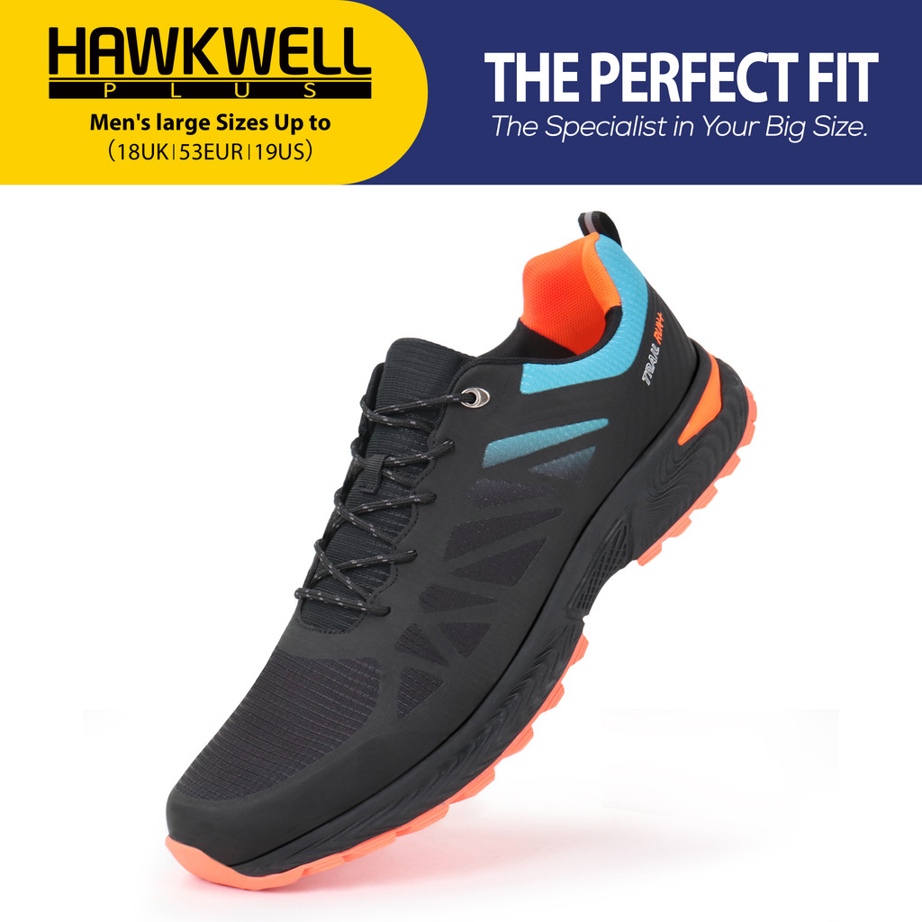 Hawkwell รองเท้าผ้าใบขนาดใหญ่ผู้ชาย EU47-53 Plus ขนาด Trail กีฬารองเท้ารองเท้าวิ่งกันน้ํา US ขนาด 13