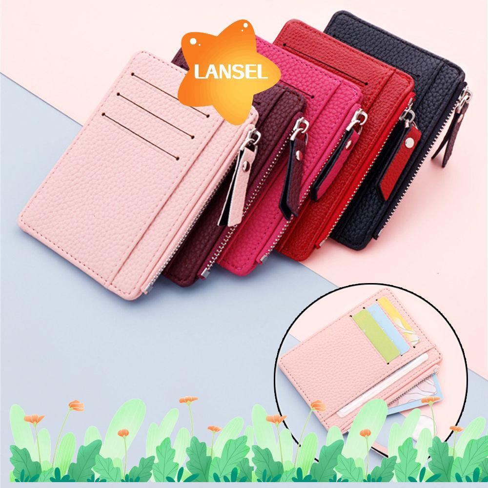 LANSEL Purse Multi-card Bit Coin Bag Card หนัง PU สําหรับผู้หญิง