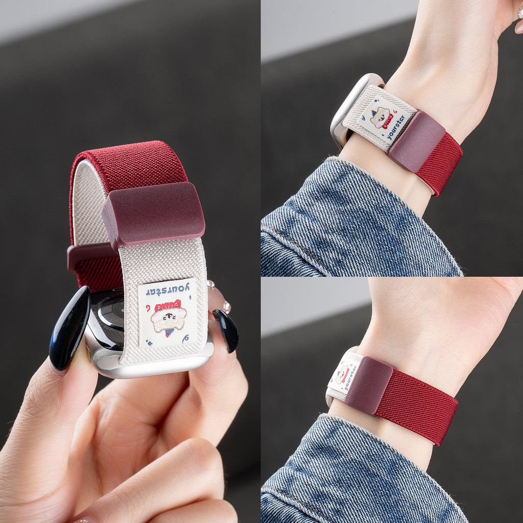 Y2k เกาหลีน่ารักแม่เหล็ก 2 สีสําหรับ Amazfit Bip 6/5 5 Unity Bip 3 Bip U Pro สมาร์ทนาฬิกาสายรัดข้อมือยืดหยุ่นสําหรับ Amazfit Active 2 GTS 2 3 4 Mini