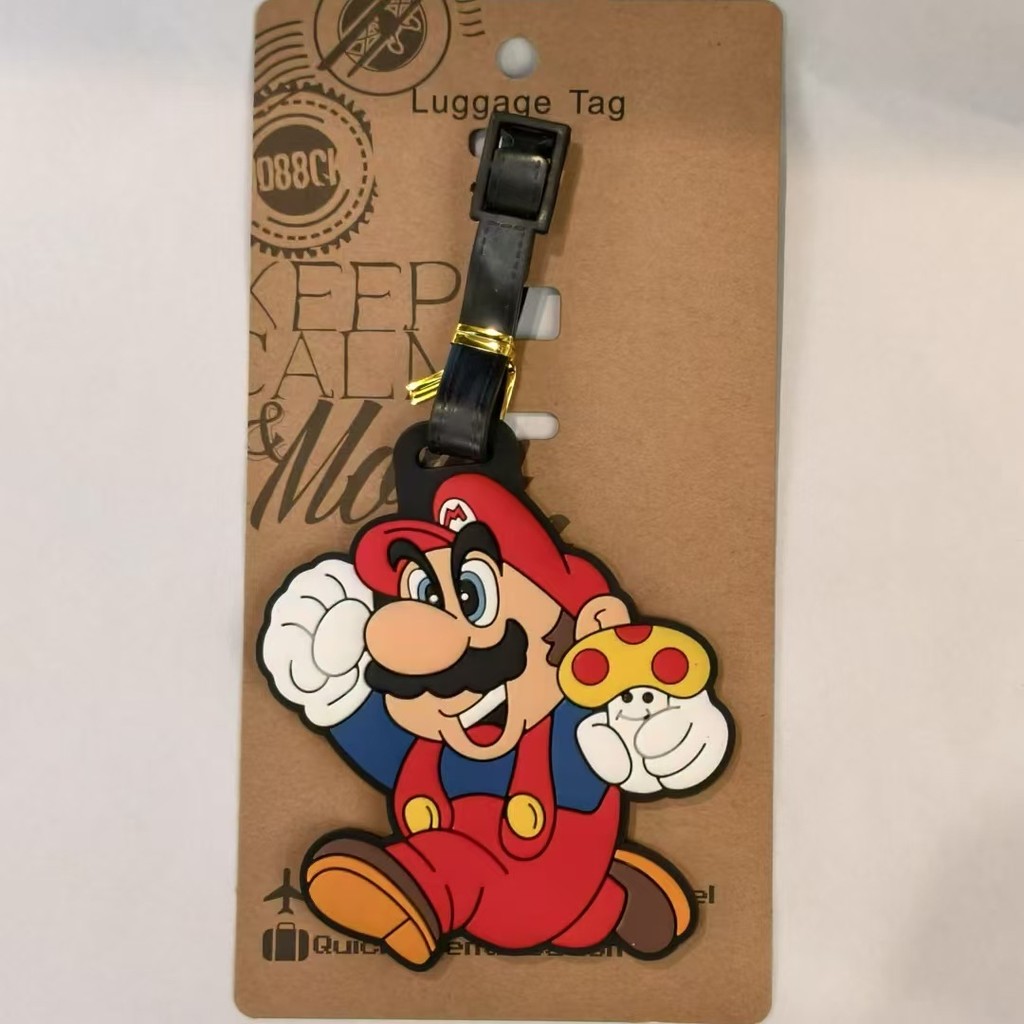 MYD6 Travel Essential Boarding Pass Super Mario Mushroom Head Mario ป้ายห้อยกระเป๋าเดินทาง