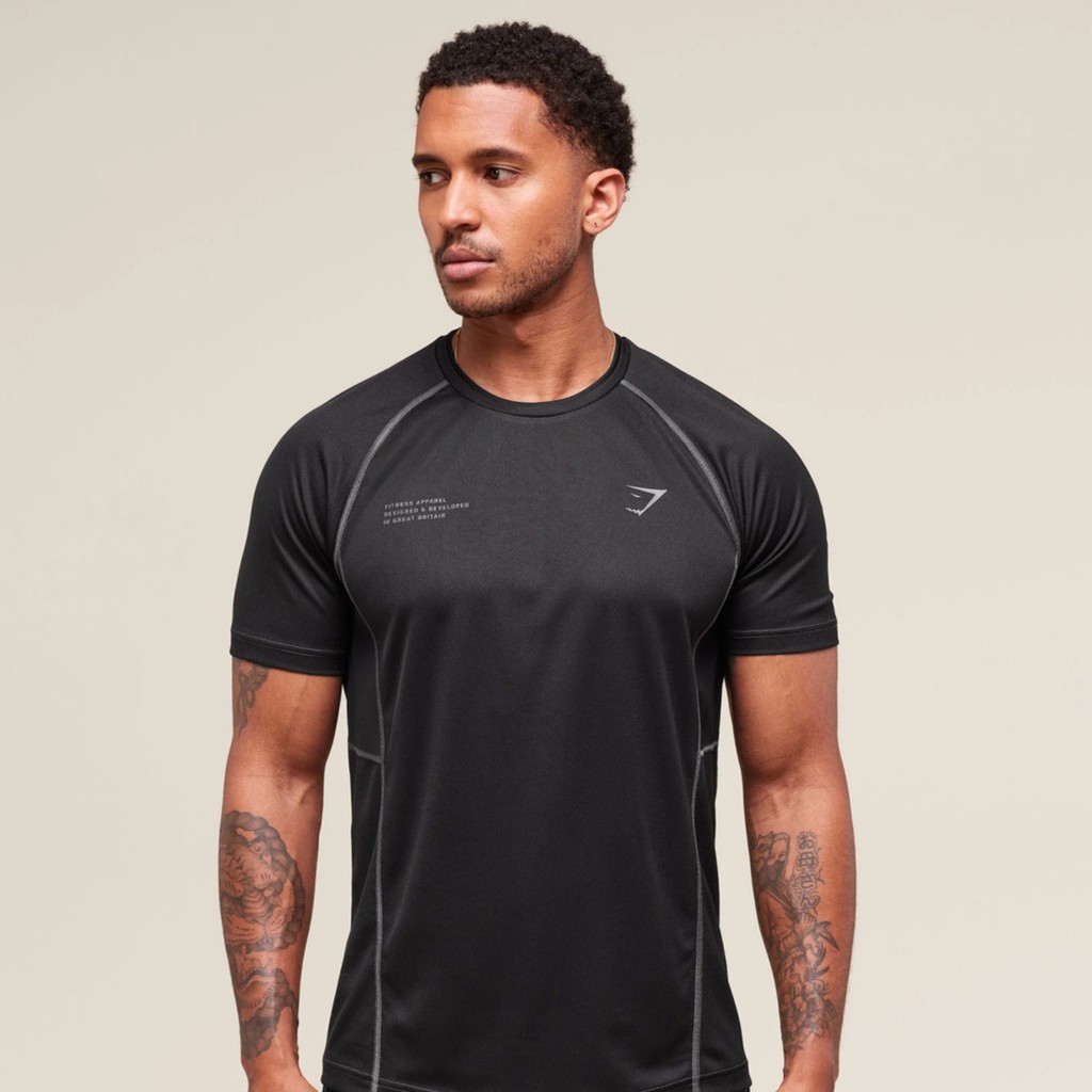 gymshark Shark Men's Short Sleeve Trendy Men's T Summer new sports short-sleeve quick-dry breathable