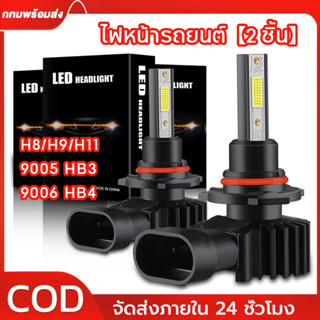 【2 ชิ้น】ไฟหน้ารถยนต์ 9005 HB3 / 9006 HB4 12-24V 6000K COB ไฟ…