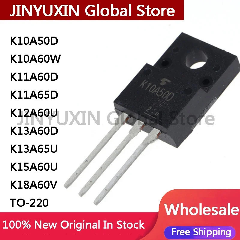 5PCS K10A50D K10A60W K11A60D K11A65D K12A60U K13A60D K13A65U K15A60U K18A60V TO-220V 10A ทรานซิสเตอร