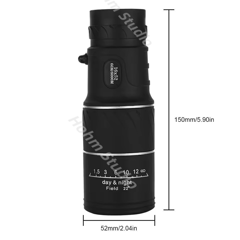 พร้อมส่ง💥กล้องโทรทรรศน์ตาข้างเดียว กันน้ำ แจ้ง 16X52 การมองเห็นได้ในเวลากลาง กล้องโทรทรรศน์ ซูมได้ HD ขนาดเล็ก ภาพ 3000 - รูปที่ 7