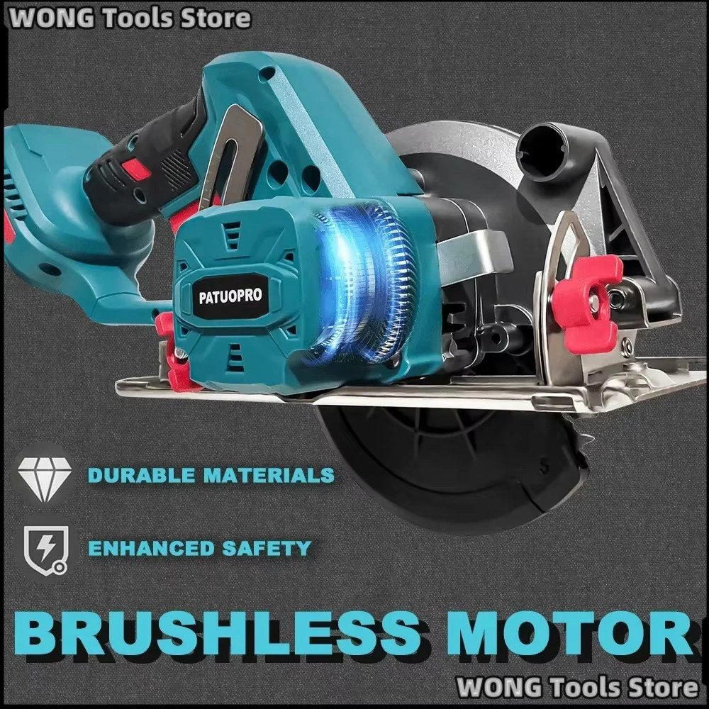 ✨✨ 6 Inch Brushless Circular Saw Wood Metal Ceramic Tiles Cutter Power Tool Battery gergaji elektrik