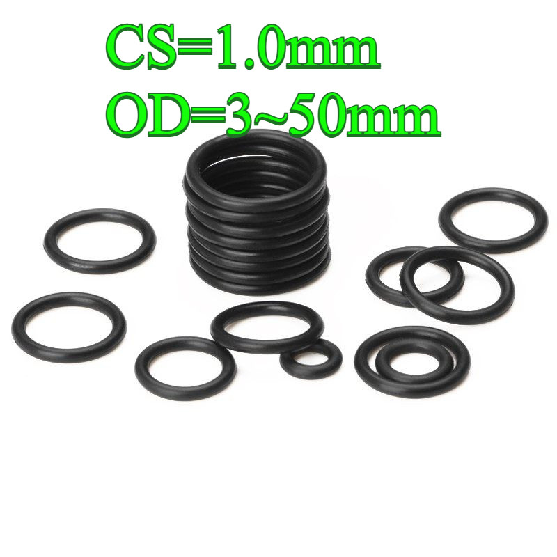 CS1.0mm แหวนยางซีล O-ring O-ring OD3-50mm แหวนซีลน้ํามันไนไตรล์, ปะเก็นสีดํากันน้ําและทนอุณหภูมิสูงP