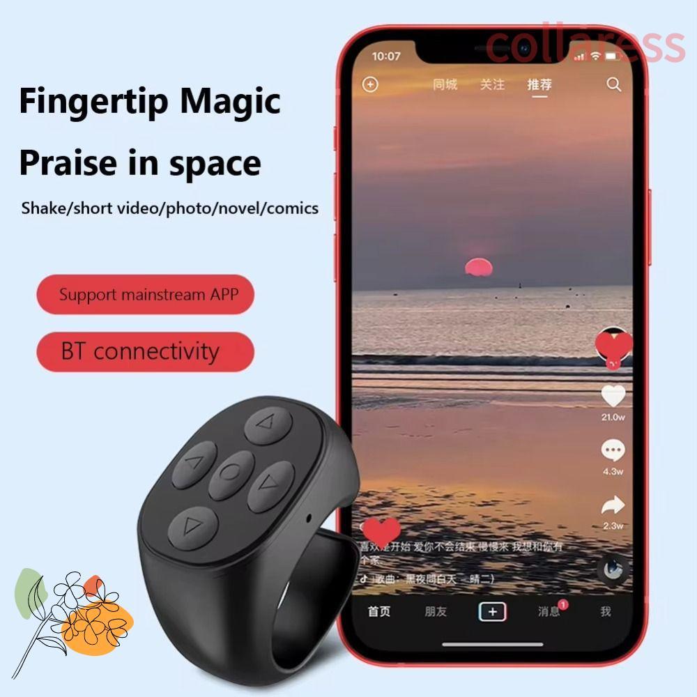 COLLARREST Electric Auto Page Turner, Mute Mini Finger Clicking Device, Quick Click Portable Bluetoo