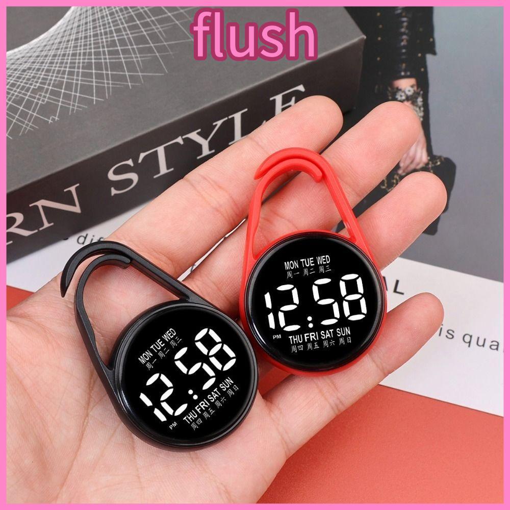 FLUSH นาฬิกาแขวนอิเล็กทรอนิกส์, นาฬิกาพกแบบพกพากันน้ํา, ความคิดสร้างสรรค์จอแสดงผลดิจิตอลพ็อกเก็ตสไตล์ นํา ส่องสว่างนาฬิกาพกอุปกรณ์เสริมสไตล์