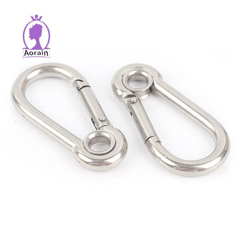 # ANTH # M4 M5 M6 M7 M8 Stainless Steel Carabiner Carbine Snap Hook พร้อมตาไก่สปริง Buckle Key Ring 