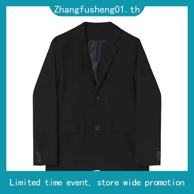 S-5xl เกาหลี Basic Blazer ผู้ชายสีดําลําลองหลวมธุรกิจ Plus ขนาดเสื้อสูท